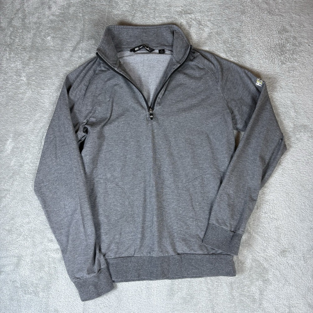 Travis Mathew Shirt Mens Medium Gray Golf 1/4 Zip Long Sleeve Golfing Outdoors - Picture 1 of 9